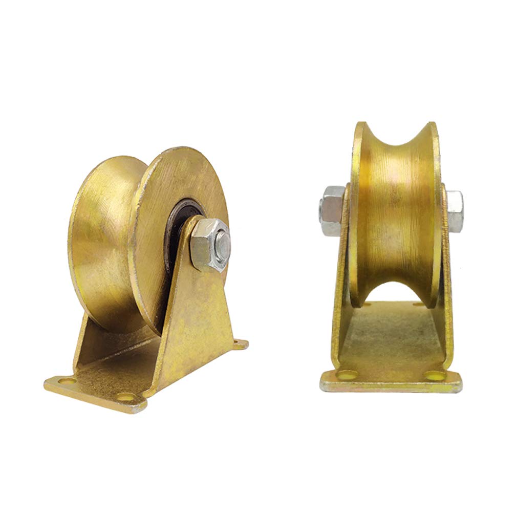 GYRAZXS 4 Pcs Heavy Duty Rigid Wheels 1000kg Load Capacity Ideal for Inverted Tracks Rolling Gates Sliding Doors Industrial Equipment Wire Rope Rails (3in/77mm)