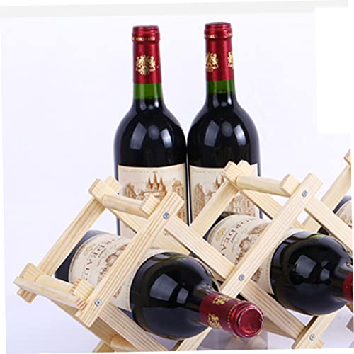 Soporte para botellas de vino de madera beige miniatura 2