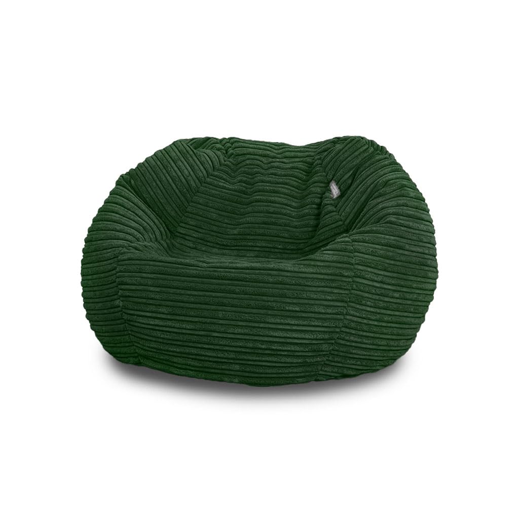 Bags of Beans Corduroy Kids Bean Bag Chair with Filling Included - Lightweight Comfortable Beanbag Seat - Machine Washable Childrens Beanbag Furniture for Girls & Boys - 67 x 48cm (Forest Green)