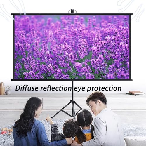 Pantalla portátil manual para proyector 72" 4:3 con trípode miniatura 4
