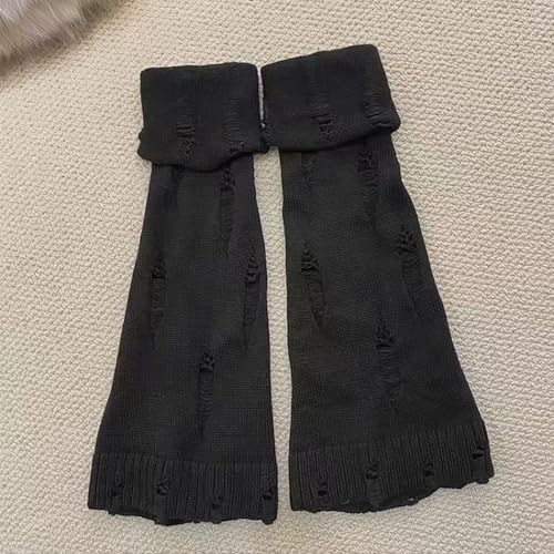 SherryDC Womens Y2k Knit Leg Warmers Harajuku Japanese Long Boot Socks Kawaii Lolita Winter Leg Cover4