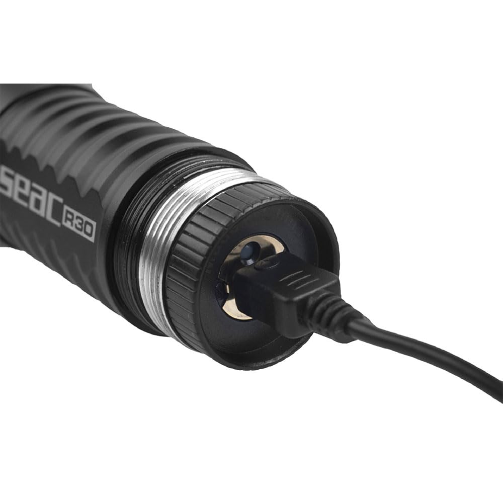 SEAC R30, Torche de plongée, 3 LED, 1500 lumens, Rechargeable par Micro USB