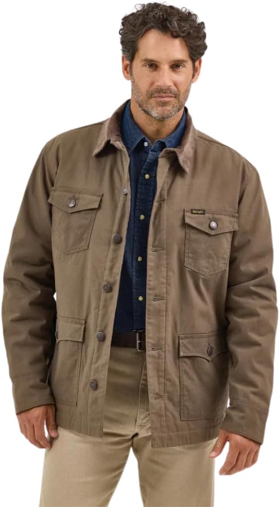 Wrangler Men's Western Lined Morel Barn Coat
