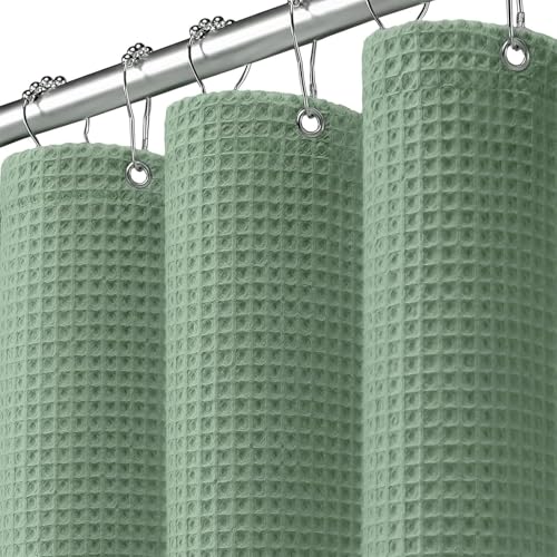 La mejor comparación de Cortina baño al mejor precio. 48 Joschapeau Cortina de Ducha para baño 180 * 180cm, Cortina de Baño Tela Impermeable - Cortinas de Baño Elegantes y Lavables con 12 Ganchos, Adecuado para el hogar, Hotel (Verde)