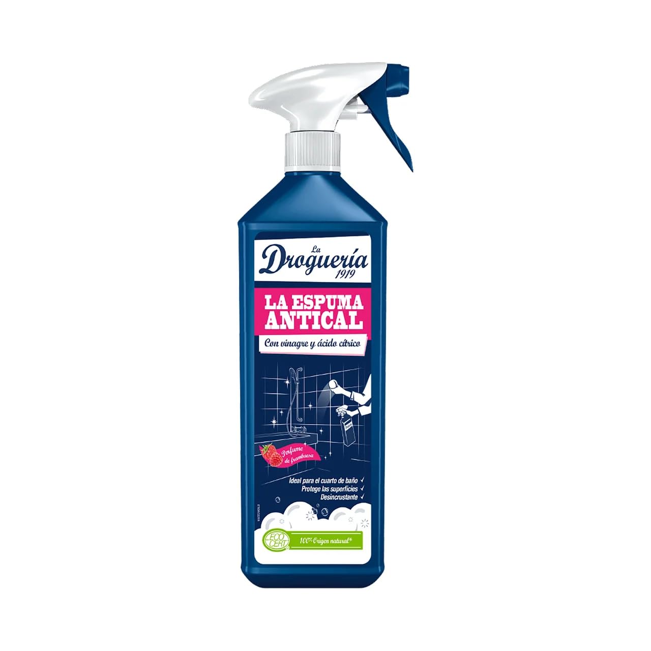 Kalklösender Schaumreiniger mit Essig und Zitronensäure, Himbeerduft 750 ml. 4er-Pack