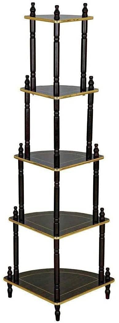 APEROL DESIGN 5 Shelf Wooden Corner Stand for Living Room | Multipurpose Floor Standing Wall Shelf | Brown MDF Corner Table for Home Décor, Bedroom, Office | Space-Saving Display Rack for Books, Plant-image-1