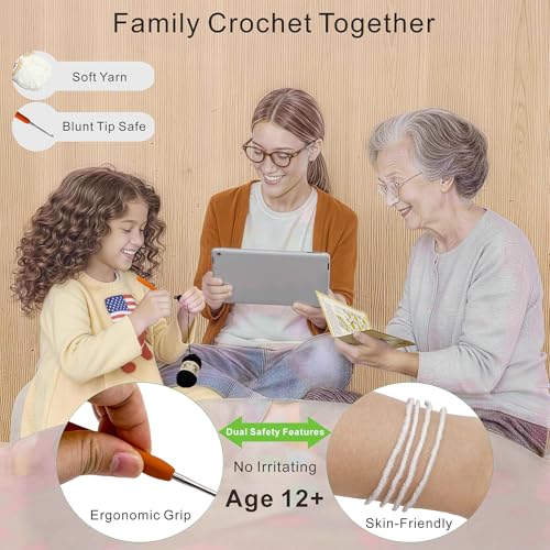 Image of LuNuaFvy Crochet Kit for Beginners, Adults & Kids - Complete Animal Starter Kit to Make 2 Cute Dragons, Easy-to-Follow Book & Video Tutorial, Soft Yarn, Gift & Storage Bags