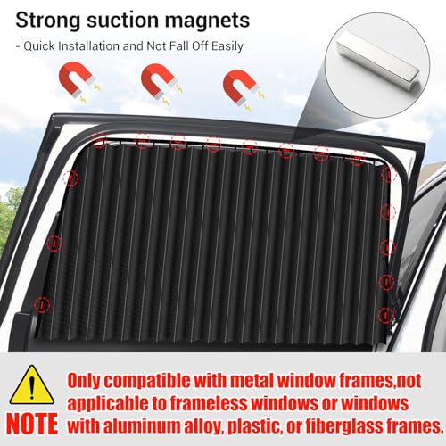 Image of ZATOOTO Car Window Shades for Side Window 4 Pack Magnetic Car Curtains for Privacy Car Window Covers Blackout Blinds Upgrade to a Classy Ride for Camping Sleeping