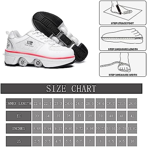 Pairobin Roller Skate Shoes - Sneakers - Roller Shoes 2-in-1 Suitable for Outdoor Sports Skating Invisible Roller Skates The Best Choice for Building Confidence Style — view 4