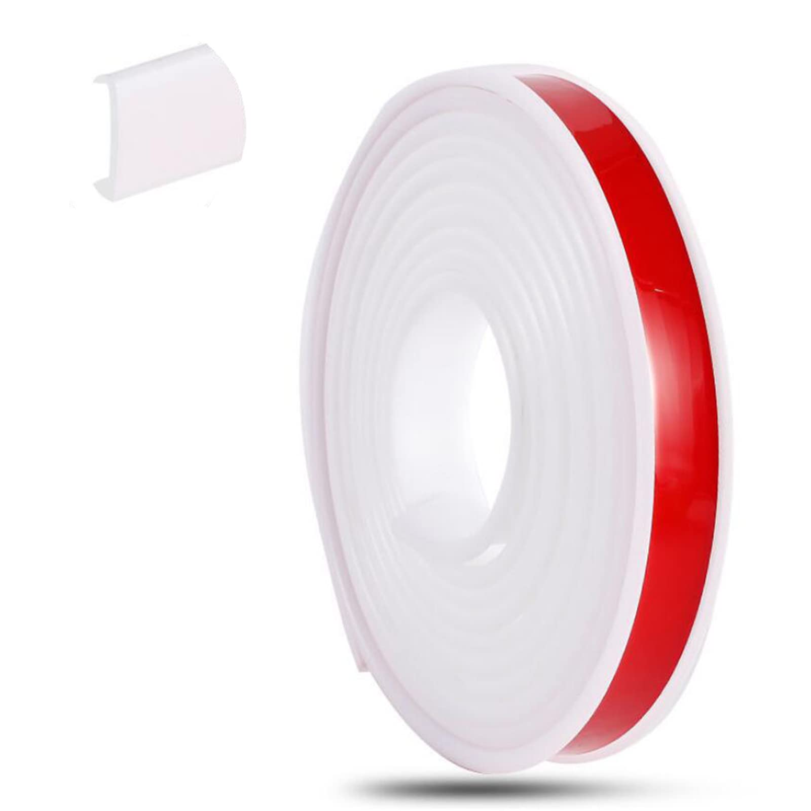 Cinta autoadhesiva en forma de U para bordes de muebles, armario, mesa, encimera, color blanco (20 mm x 5 m)