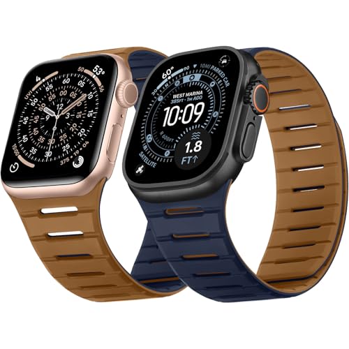 Bracelet Apple Watch 49mm 46mm magnétique double face respirant iWatch