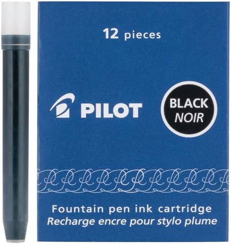 Pilot Namiki IC100 Fountain Pen Ink Cartridge, Black, 12 Cartridges per Pack (69100)