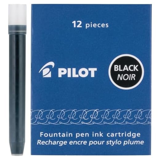 PILOT Namiki IC100 Fountain Pen Ink Cartridges, Black, 12-Pack (69100)
