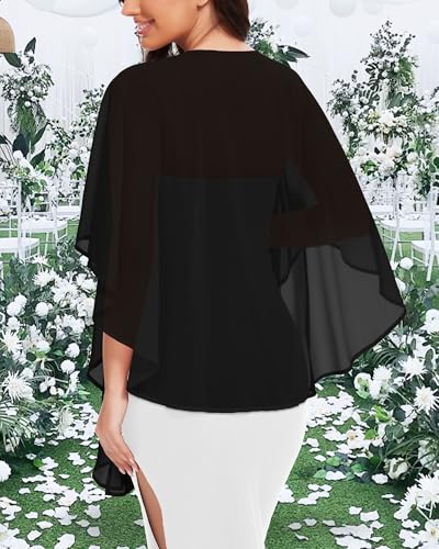 Image of Shawls and Wraps for Evening Dresses Womens Chiffon Scarf Sheer Cover Up