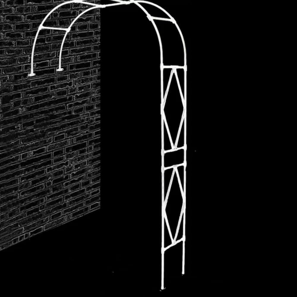 NILZA Arche De Jardin Demi-latérale Arche À Rosiers Treillis Support pour Plantes Grimpantes Demi-Arche Arceau À Rosiers pour Intérieur Vigne Fleurs Rosier Grimpant (Color : B White, Size : W2.4xH2.