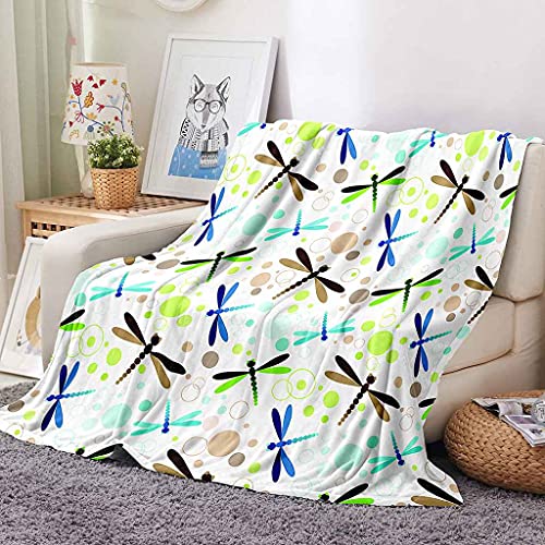 Couverture polaire libellule 150x200cm idée cadeau maison douce