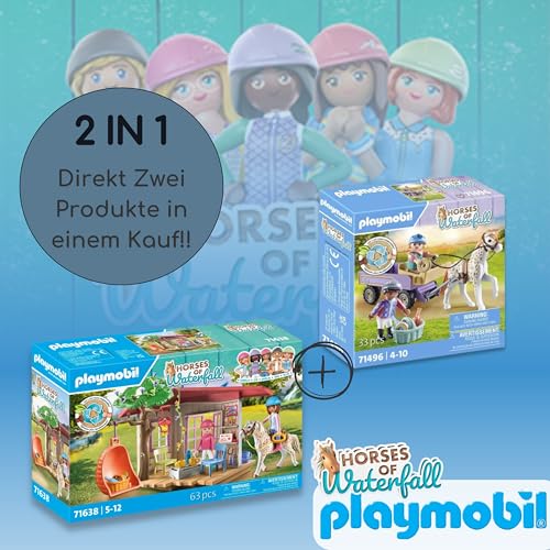 PLAYMOBIL 71496 Ponykutsche 71638 Geheimes Clubhaus für Pferdefans - perfekt für kreative Pferdeliebhaber und fantasievolle Geschichten!