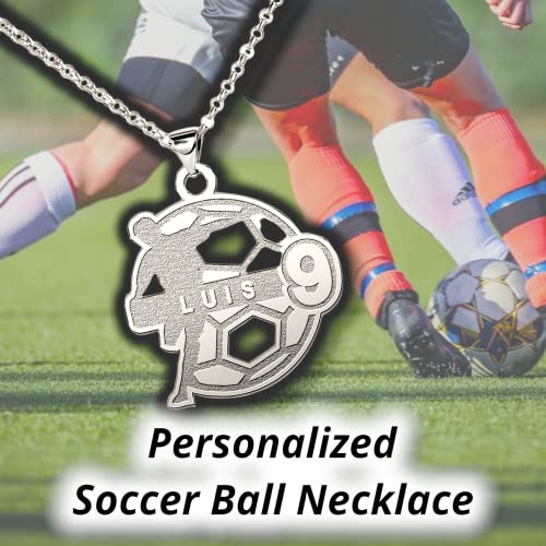 Pugster Custom Soccer Necklace With Number Charm Personalized Name Gift For Men Boys #TOP1