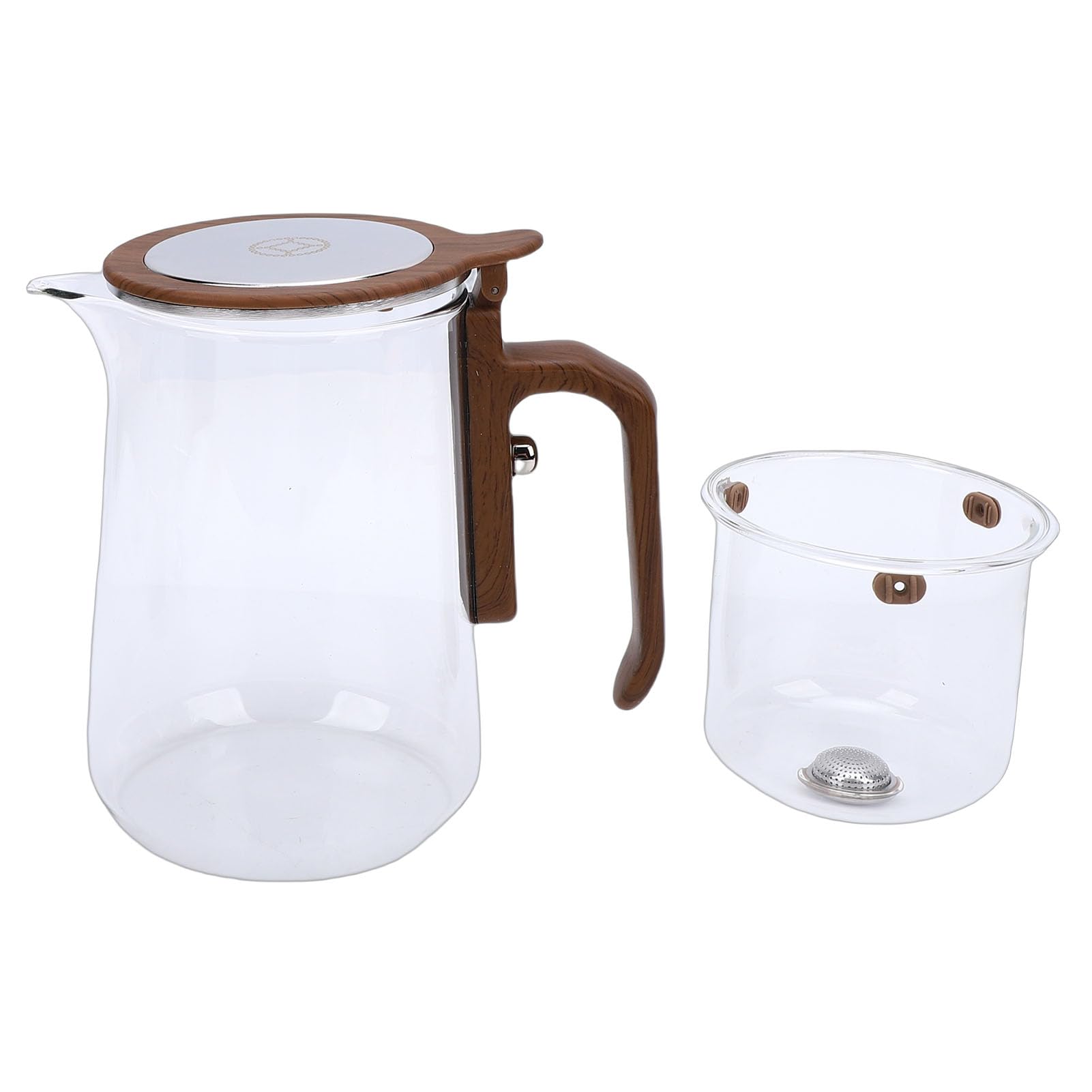 Fockety Glas-Teekanne, Großes Fassungsvermögen, Transparente Magnetische Wassertrennungs-Teekanne, Glas-, Teebereiter, Bezaubernde mit Abnehmbarem Teesieb für das (600 ml)
