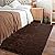 HOMORE Luxury Fluffy Area Rug Modern Shag Rugs for Bedroom Living Room, Super Soft and Comfy Carpet, Cute Carpets for Kids Nursery Girls Home, 3x5 Feet Chocolate Brown