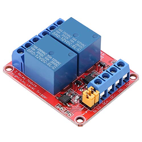 Módulo de relé de 2 canales con optoacoplador, Tarjeta de expansión de disparo de bajo nivel para 5V / 12V / 24V(12V) modulo rele 5v 2 canales