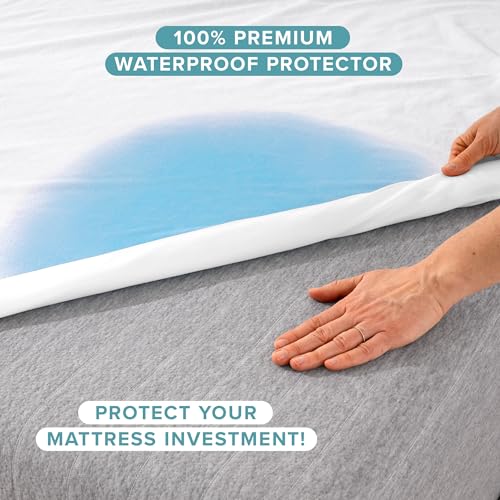 Image of Bare Home Queen Size Mattress Protector - 100% Waterproof & Breathable - Premium Cooling Mattress Cover - Protects Against Spills - Vinyl Free Noiseless - Protect Your Mattress (Queen, White)