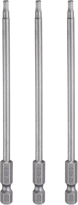 HARFINGTON Kit com 3 bits de chave de fenda sextavados H3.0 de 3 mm, haste sextavada de 6,35 mm e 15 cm