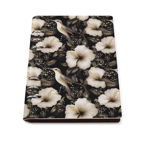 Carnet ligné rechargeable format A5 de 90 pages avec couverture rigide en cuir synthétique