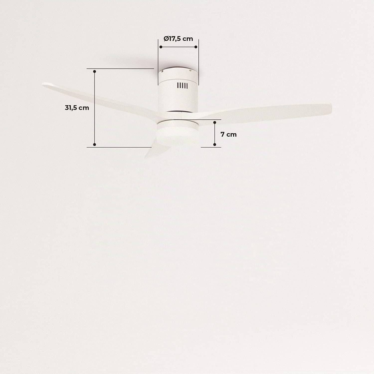 CREATE / WINDCALM DC/Ventilatore da soffitto con WIFI con luce, con motore DC bianco/Silenzioso, timer