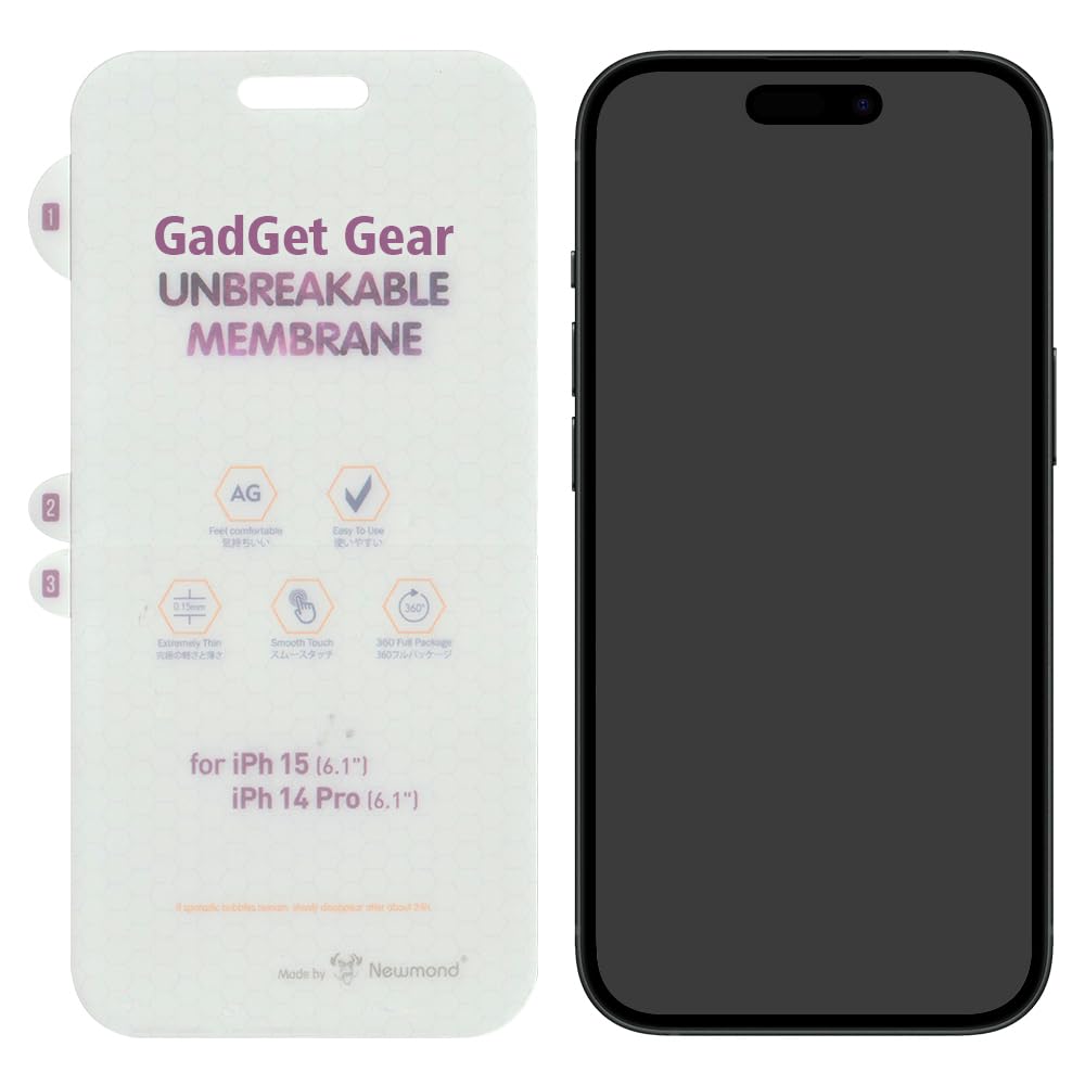 GADGET GEAR iPhone 15 Matte Front Unbreakable Screen Protector Hydrogel Membrane With Edge to Edge Coverage and Easy Installation… (Matte, Front) (B0CKRSGRPF) Amazon Price History, Amazon Price Tracker