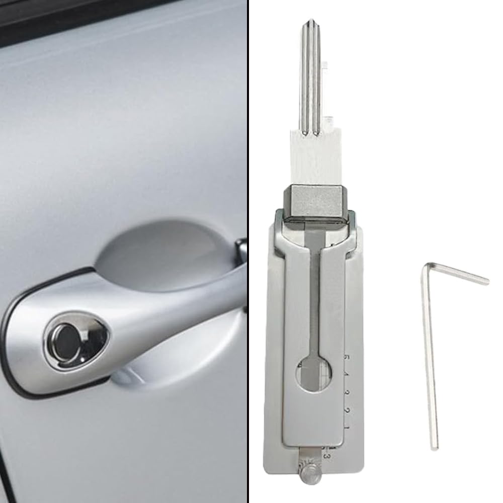 Chiave Decoder 2 in 1 in acciaio inox Strumento di cracking chiave Lettore di chiavi (SS002Pro, chiave inclusa)