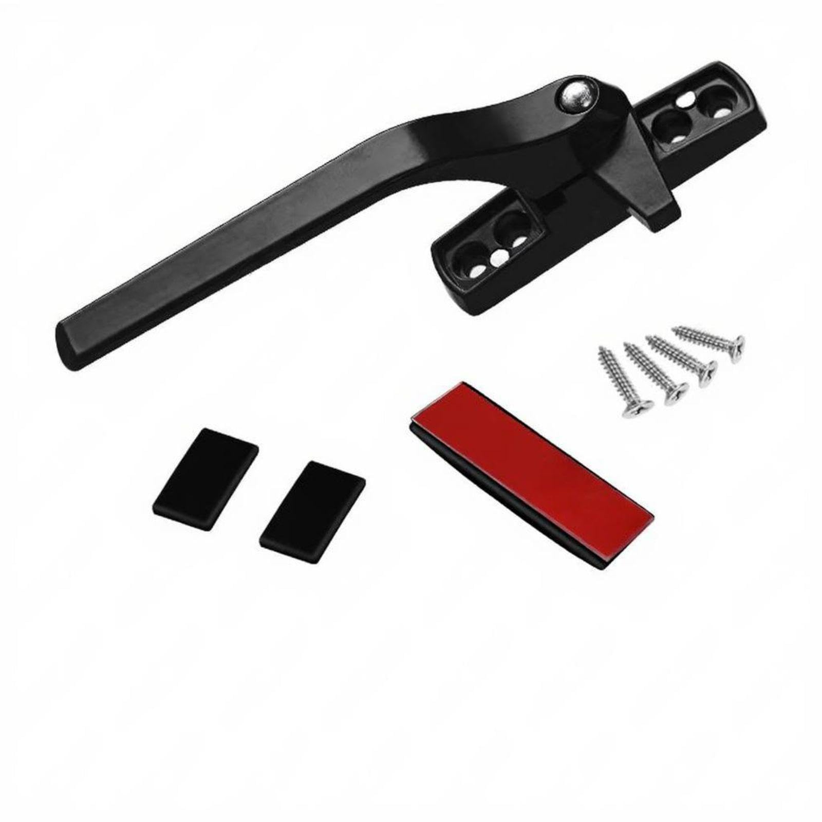 Aluminum Alloy Aperture Handle Security Lock Sliding & Casement Sturdy DIY Replacement Black Outward Left-image-48
