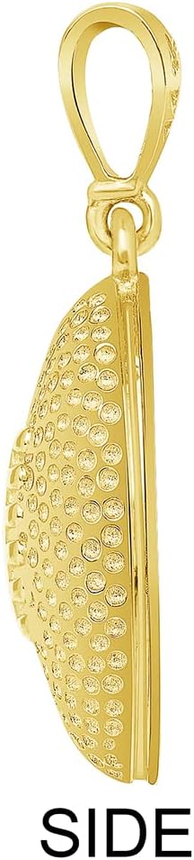 14k Yellow Gold American Football Charm Small Sports Ball Pendant - Image 4