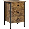 Yaheetech Nachtkastje nachtkastje nachtkastje voor boxspringbed, nachtkastje bijzettafel sofafel met 3 laden, 60 cm hoog…