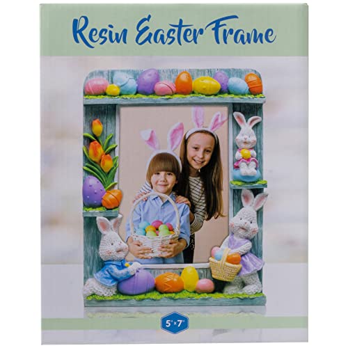 Fine Photo Gifts 5" X 7" Bunnies And Eggs Resin Easter Picture Frame #TOP2