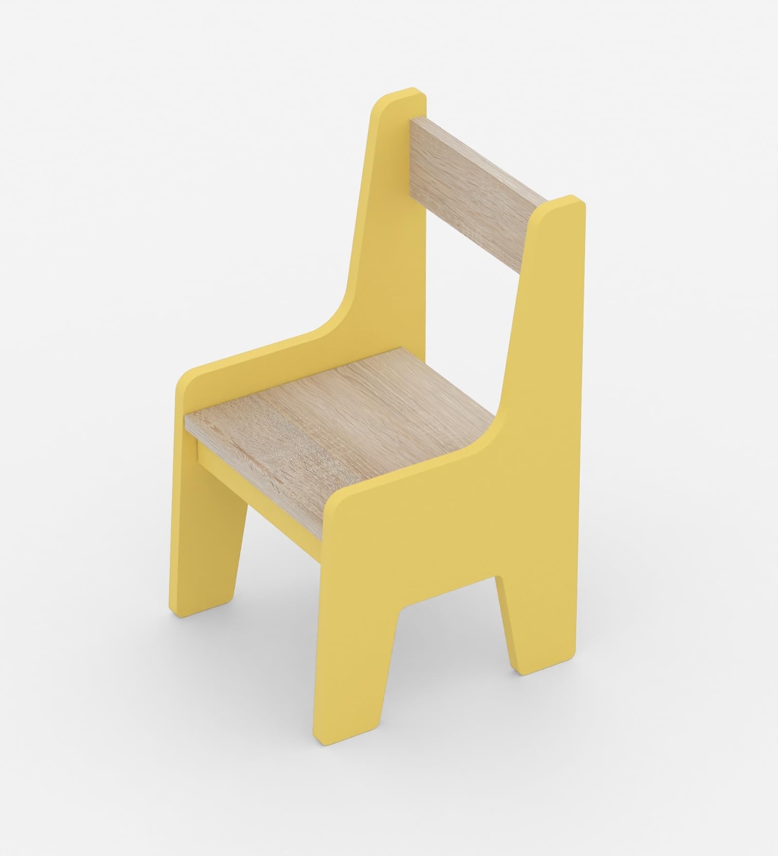 boingg topolino engineered wood modern toddler activity chair for kids | yellow | compact size | sturdy & ergonomic design with backrest | age 2–6 years | 50 kg capacity