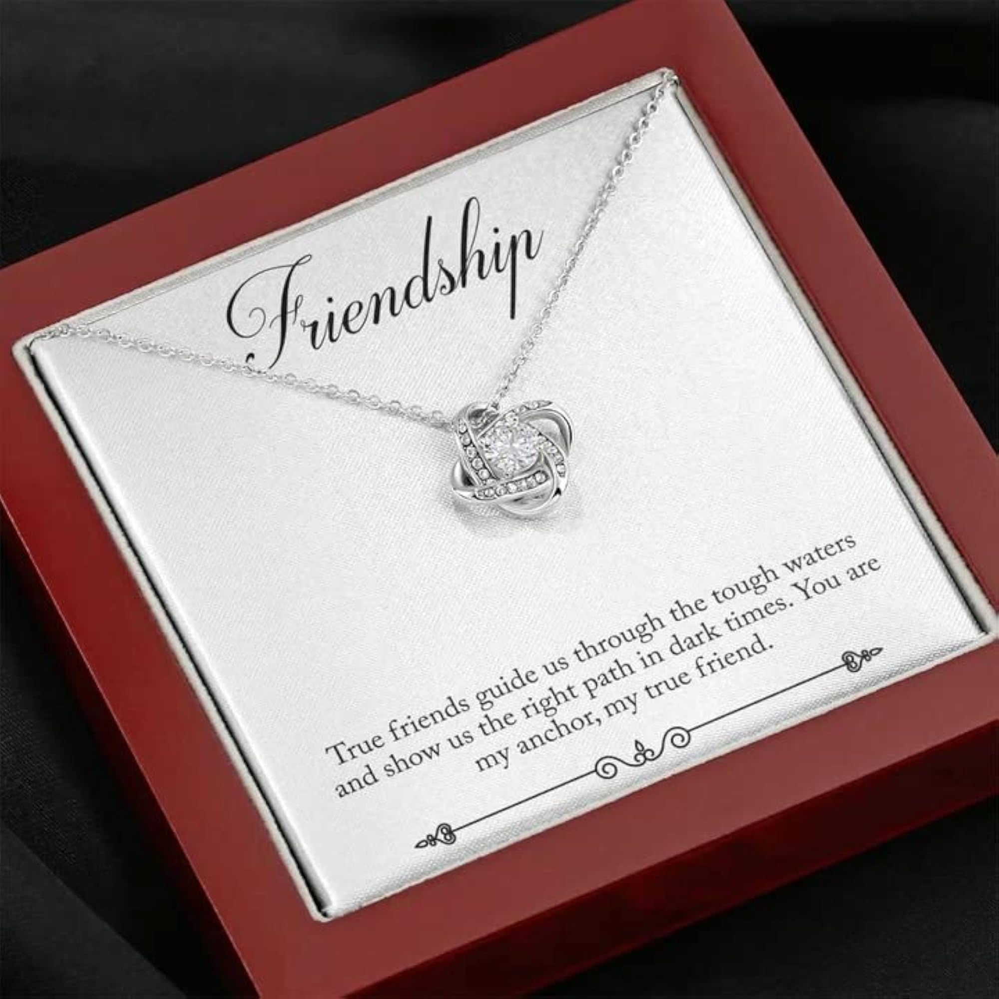 Women's Love Knot Necklace, 925 Sterling Silver