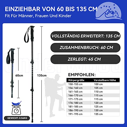 atmungsaktiv und rutschfest - Detailansicht von Underwood Nordic Stöcke Teleskop 2er Set – Dealfoxx.de