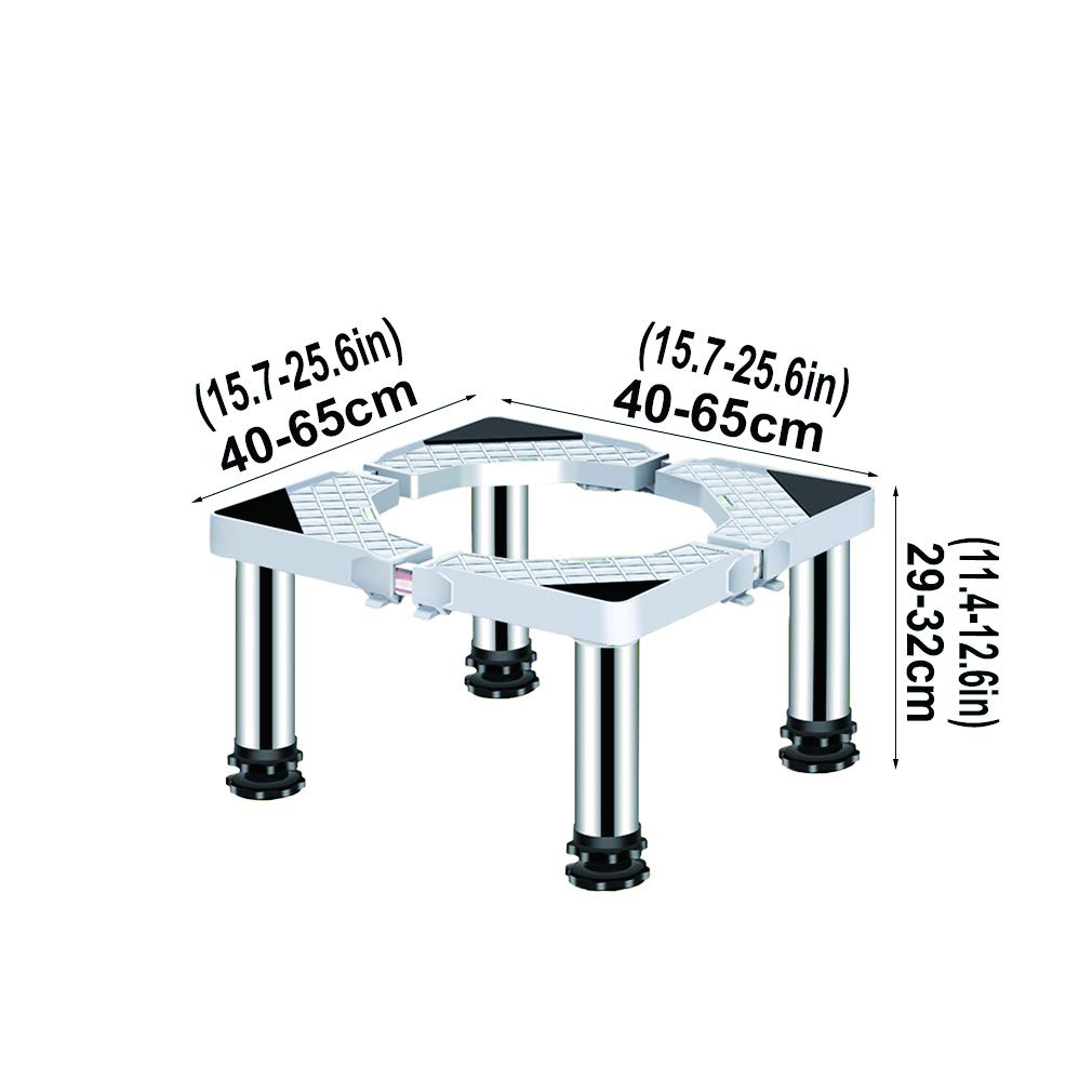 Verstellbar Untergestell für Waschmaschine Waschmaschinensockel/Trocknersockel HöHe 29-32cm Einstellbare Kühlschrank Untergestell Podeste & Rahmen für Wäschetrockner (8/12 Füße)