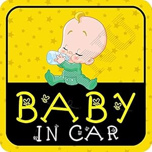 CVANU Baby in Car Kids Safety Warning Sticker for Driver, Safety Caution Sign Stickers CV-13