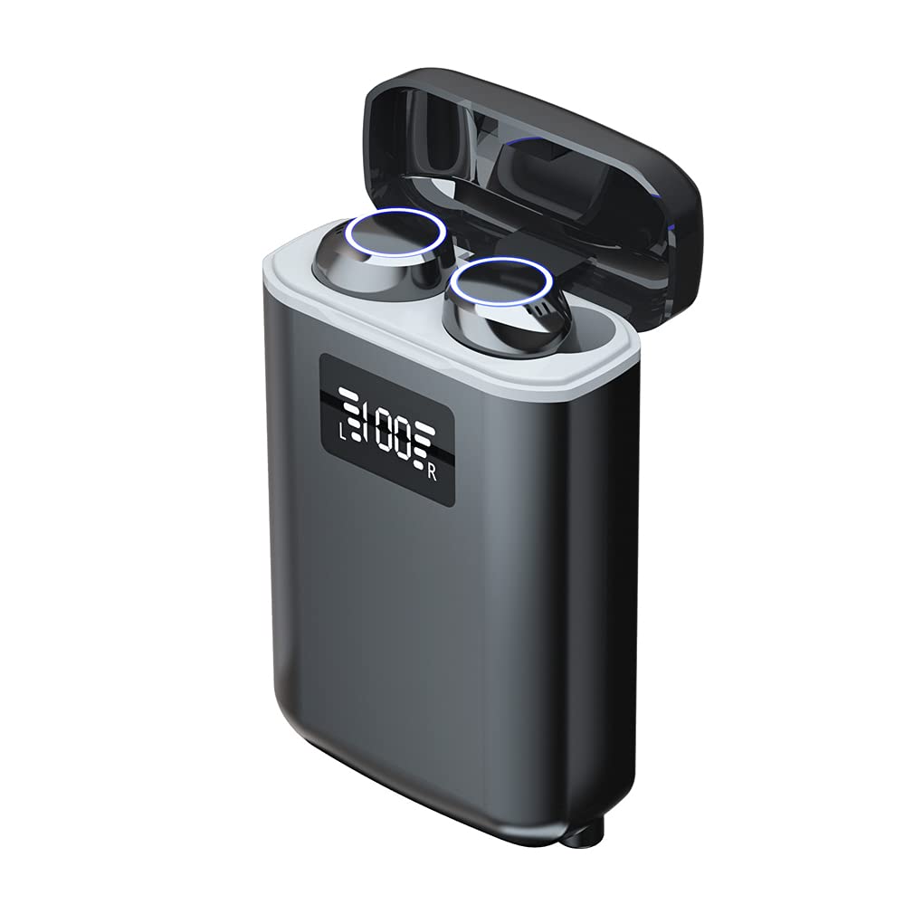 True Wireless Earbuds, Bluetooth 5.1 Auriculares Inalámbricos En La Oreja 3D Stereo Deep Bass IPX7 Auriculares Impermeables con Control Táctil para Deportes, con Estuche De Carga De 4000Mah