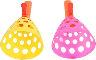 Pop Catch Ball Game, Yellow Pink Ball Catch Basket Game Sensory for Garden (Yellow Pink)