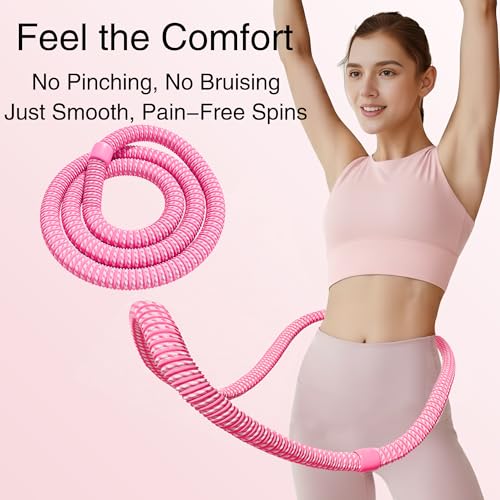 Image of Weighted Soft Spring Hula Hoop for Adults, 3.3 lbs Foldable for Home and Travel, Portable Slimming Fitness Hoop for Weight Loss, Waist-Friendly Design, Upgraded Closed Silent Version