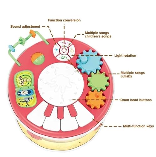 RAZZES Musical Hand Clap Drum & Piano Toy for Kids | Light-Up Interactive Learning Toy for Toddlers (Ages 3-5) | Sound Effects, Music & Educational Fun | Gift for Boys & Girls - Image 3