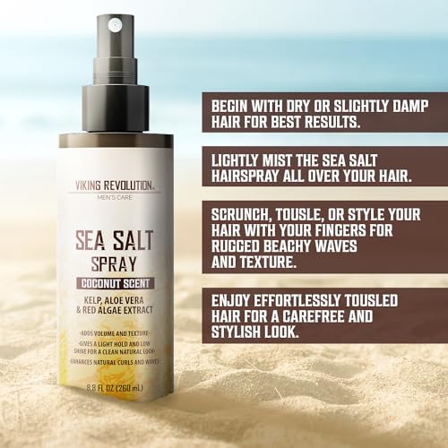 Viking Revolution VRCOSSHS Coconut Sea Salt Spray For Hair Men - Hair Texturizing Spray With Kelp, Aloe Vera & Red Algae Extract thumb #1