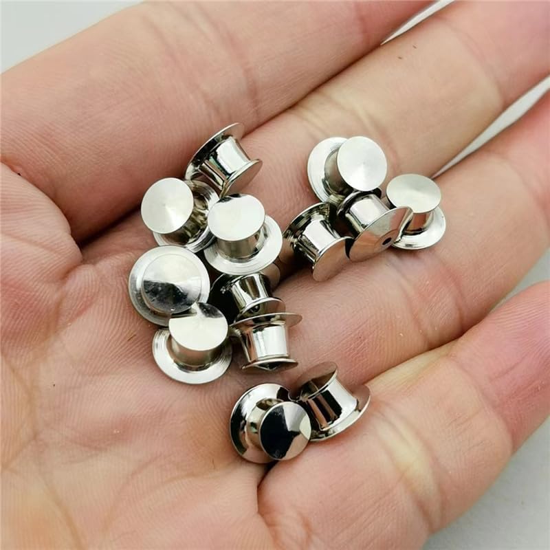 Locking Pin Backs 80pcs Safety Brooch Lock Metal Pin Back Clasp Bulk Pin Holder Brooch Base Jewelry Accessories(Golden)