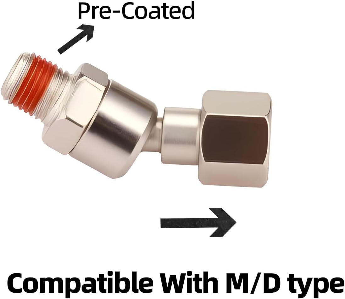 2-Pack Industrial-Grade 1/4" Swivel Air Plug-360° Rotation Steel Electrophoresis Fittings, 1/4" NPT Pre-Coated, Leak-Proof Air Hose Connectors for Pneumatic Tools