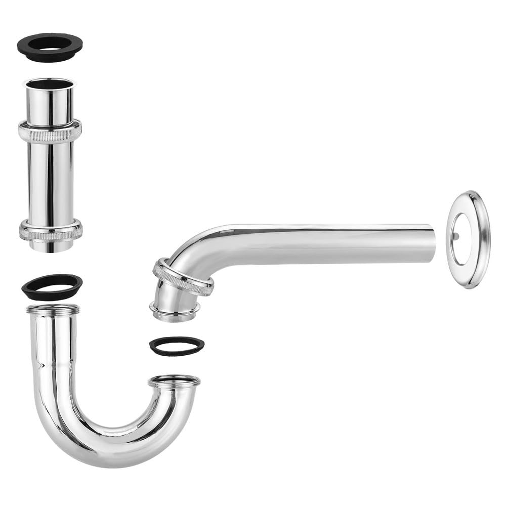 Siphon de vidange en acier inoxydable 32 mm, anti-odeur, pour robinet, évier, tuyau d'égout, argent, 1 pièce
