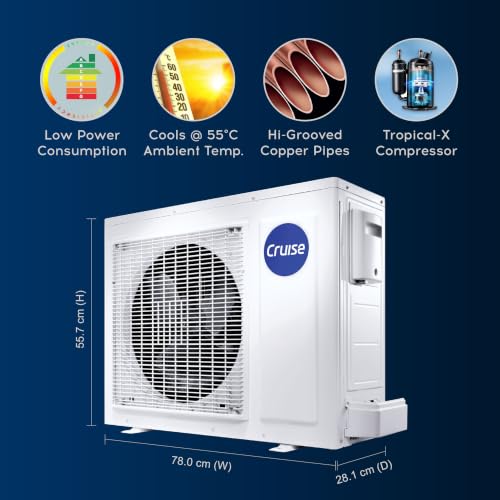 Image of Cruise 1.5 Ton 3 Star VarioQool Split AC (New BEE rated, CWCVBM-VQ3D173) | Heavy Duty Cooling at 55C | 120-150 sqft |100% Copper | Convertible 5-in-1 | Monsoon Comfort | PM2.5 Filter | Anti-Rust Tech
