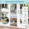 MOPHOTO Dog Door for Sliding Glass Door, Adjustable Height 74.8"-80" Glass Pet Door, No-Drill Insert Installation, Rental-Friendly Sliding Pet Door with Security Lock & Weather Stripping, White